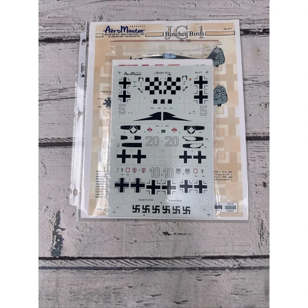 AeroMaster Products Decals 1/48 ( Lot of 6) -Butcher Birds Parts 1,II,3,4,4,XI